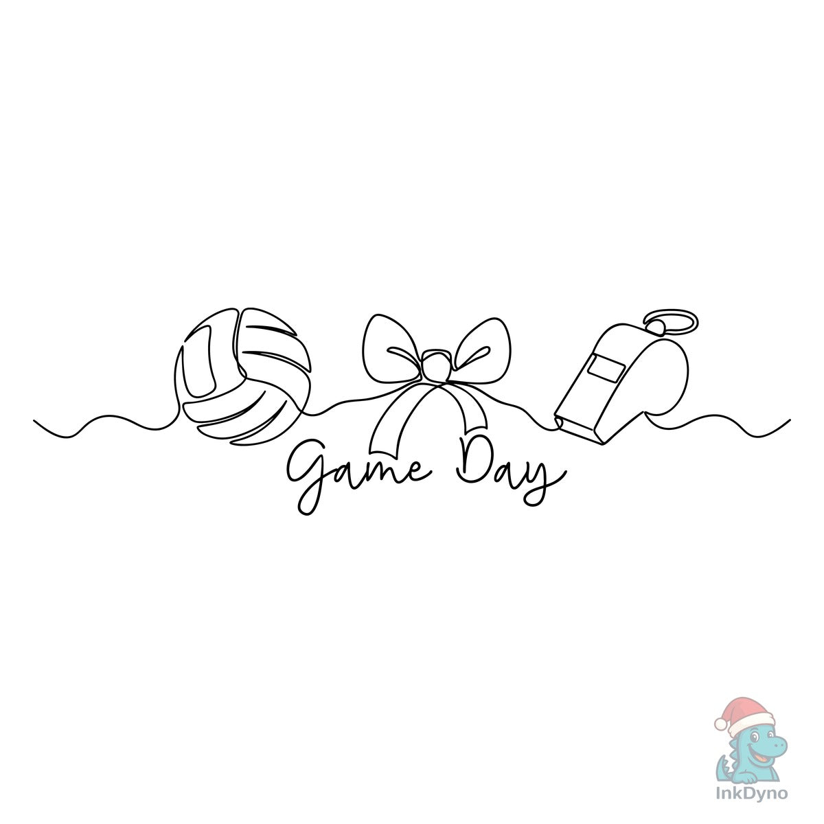 Volleyball Game Day Single Line Art