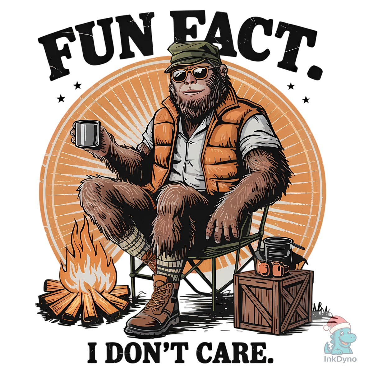 Sarcastic Bigfoot Camp Tee Design