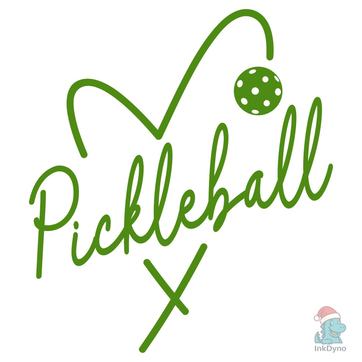 Pickleball Heart Heat-Press Design