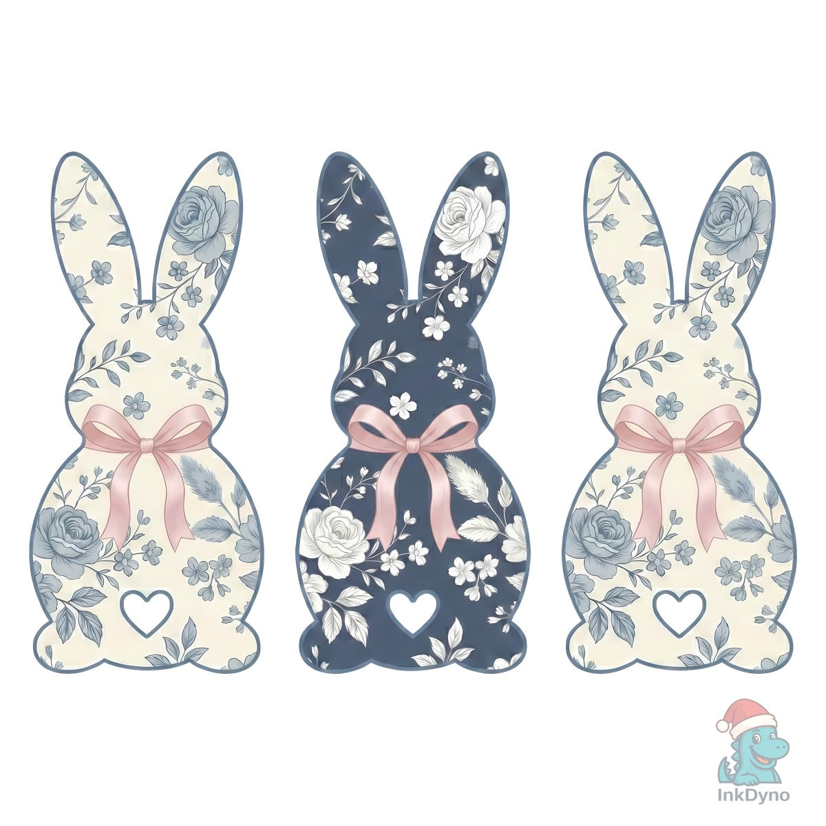Floral Easter Bunny Bow Sublimation