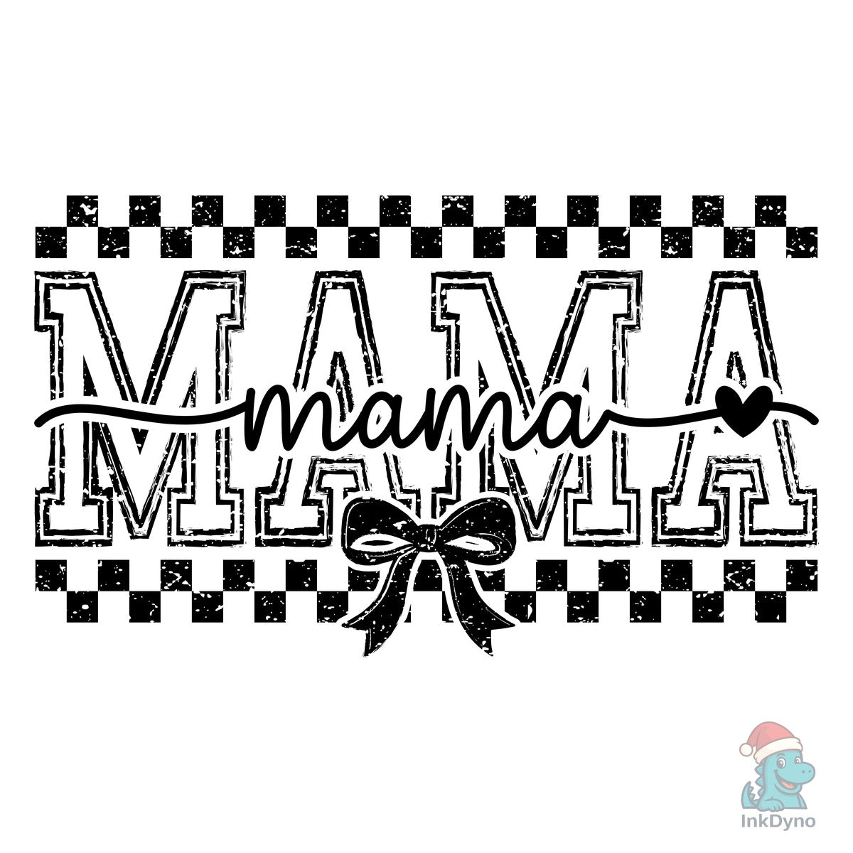 Mama Checkered Bow Mama Mom