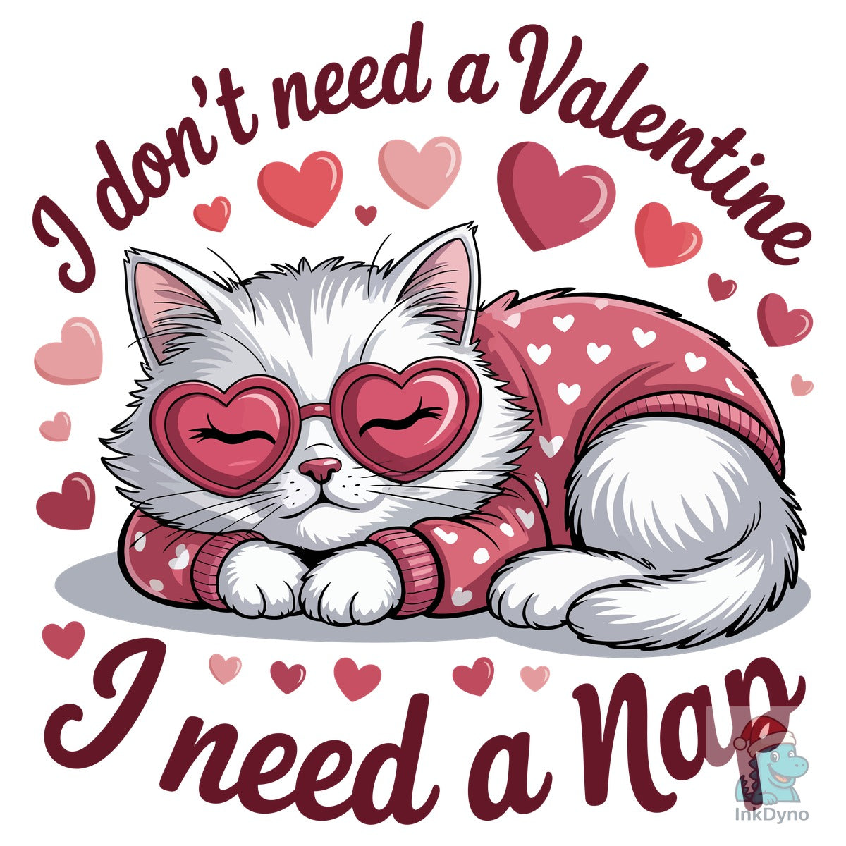 Funny Lazy Cat Anti Valentine's Day