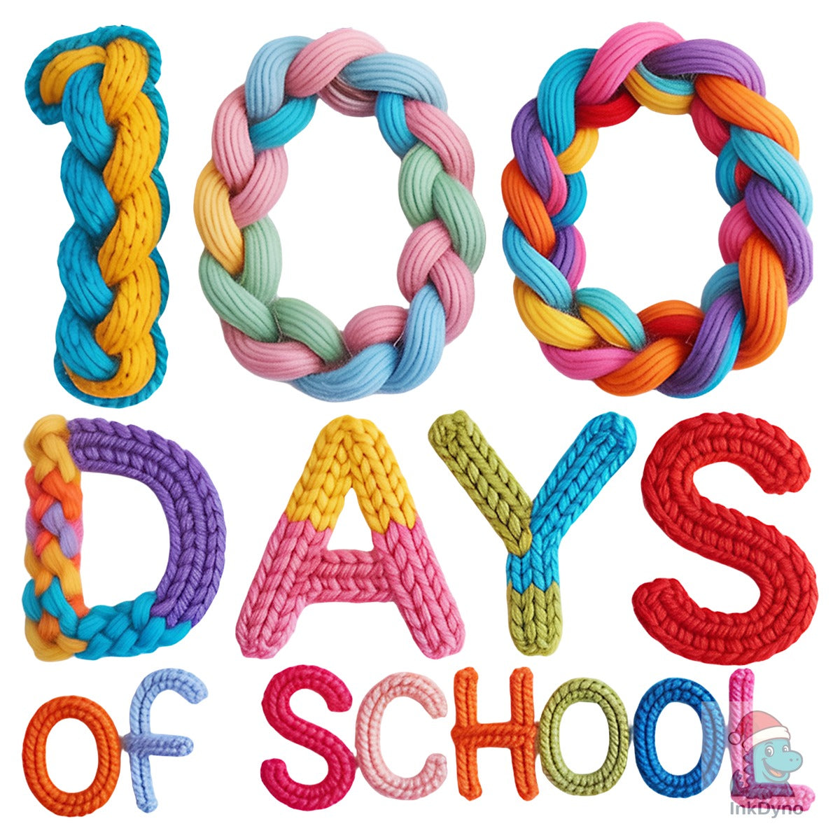Colorful 100 Days School Faux Yarn Shirt