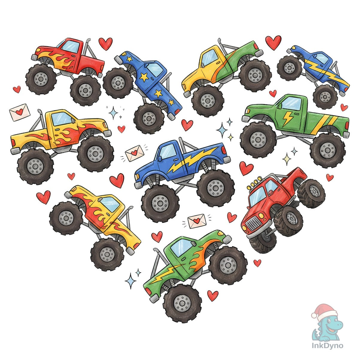 Monster Truck Heart Valentine