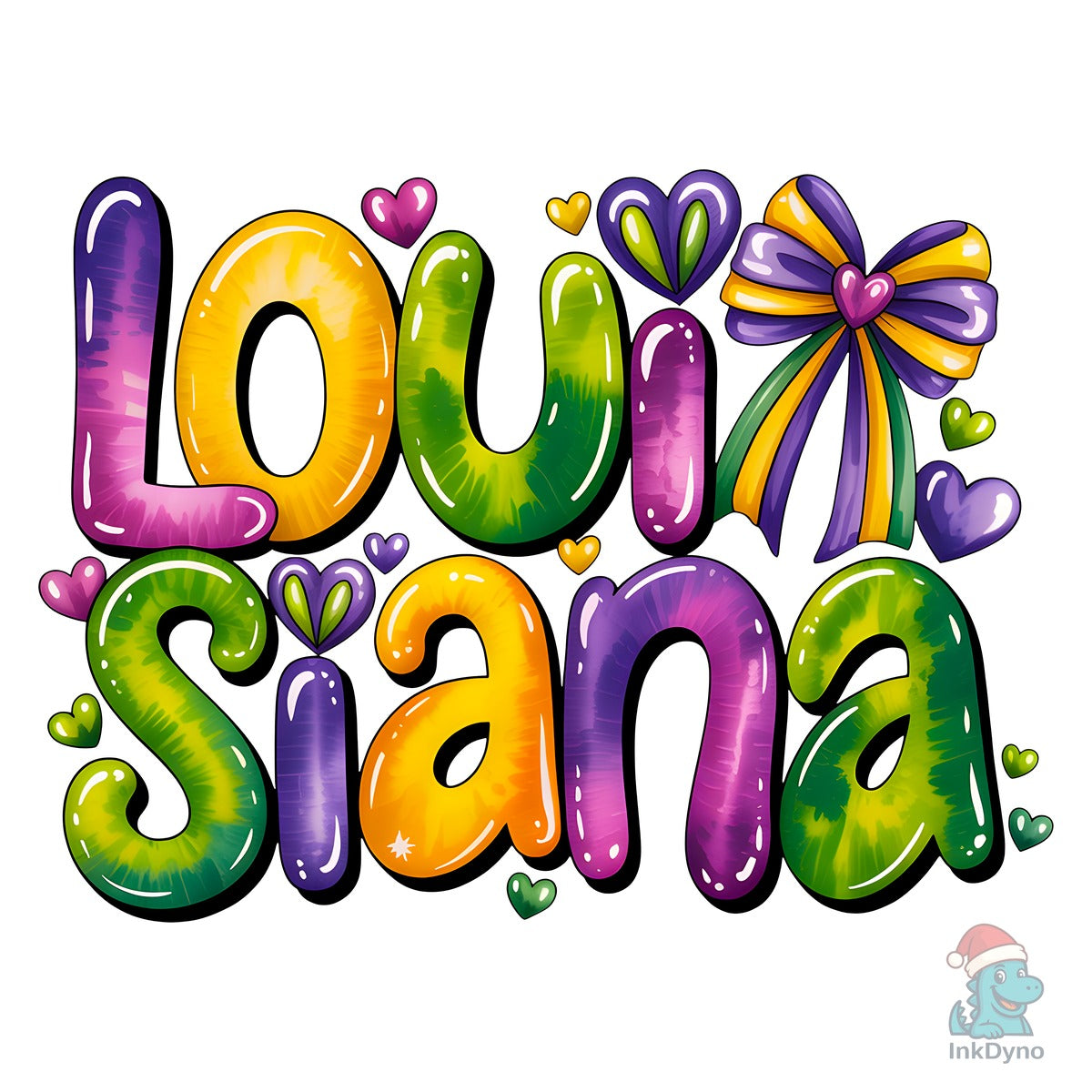 Louisiana Coquette Bow Mardi Gras