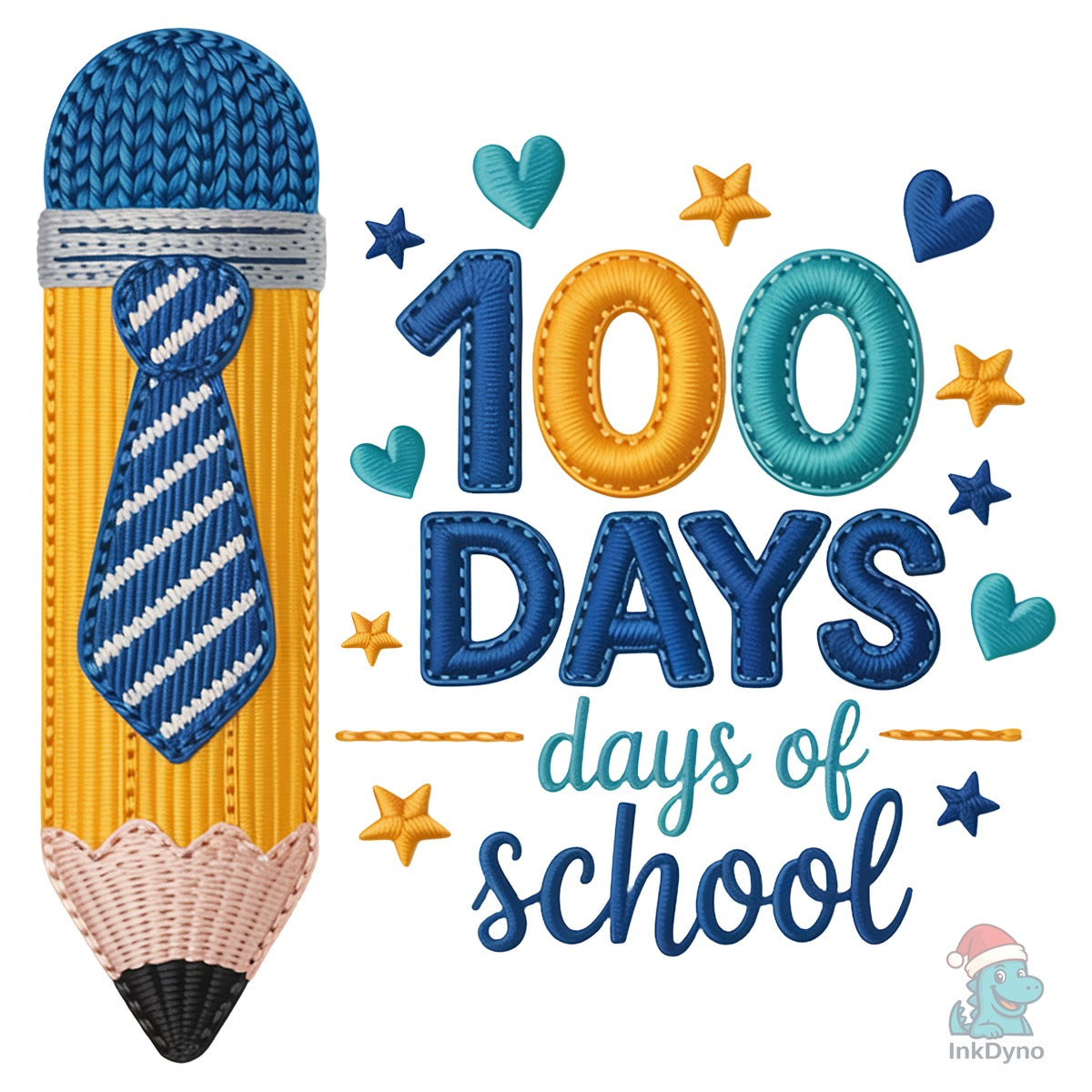 Faux Yarn 100 Days of School Boy Shirt
