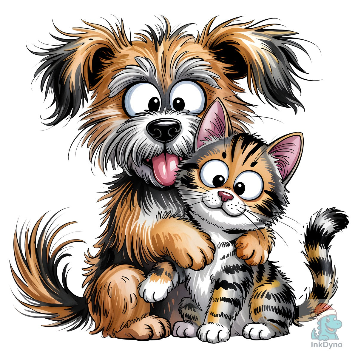 Funny Dog and Cat