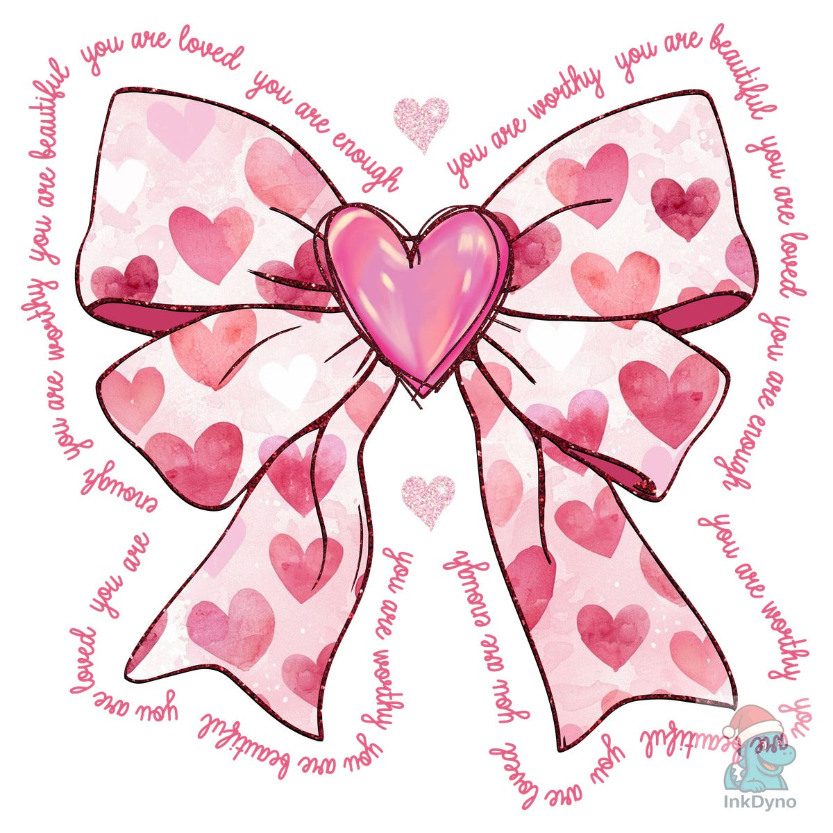 Self-Love Affirmation Heart Bow