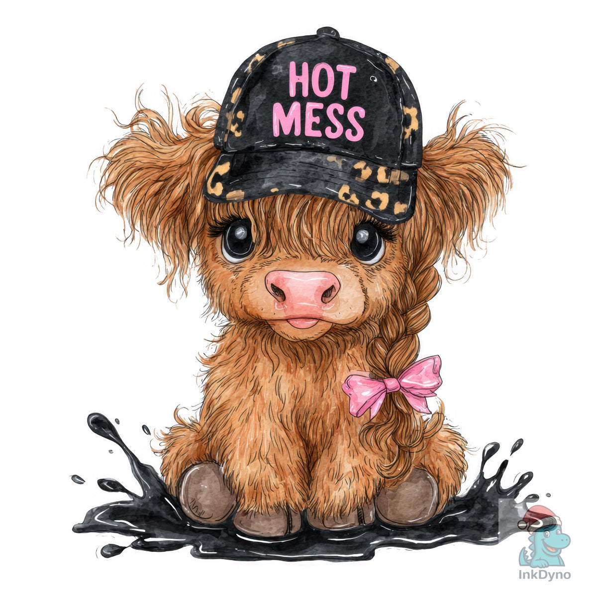Hot Mess Cute Highland Cow Western Cow