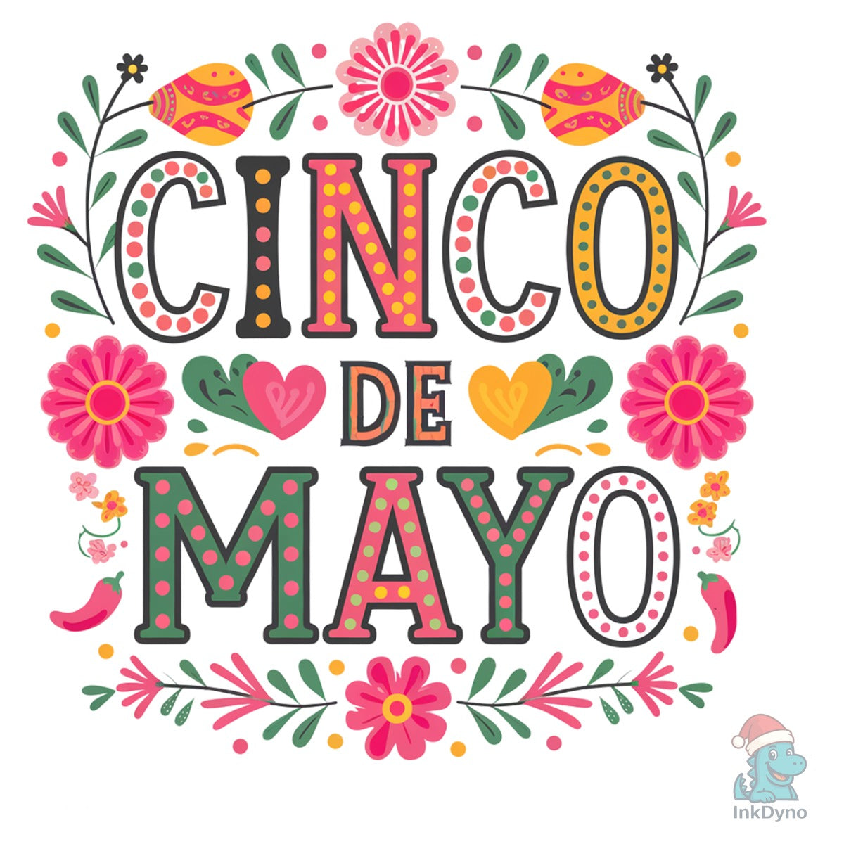 Boho Floral Cinco De Mayo Shirt Design
