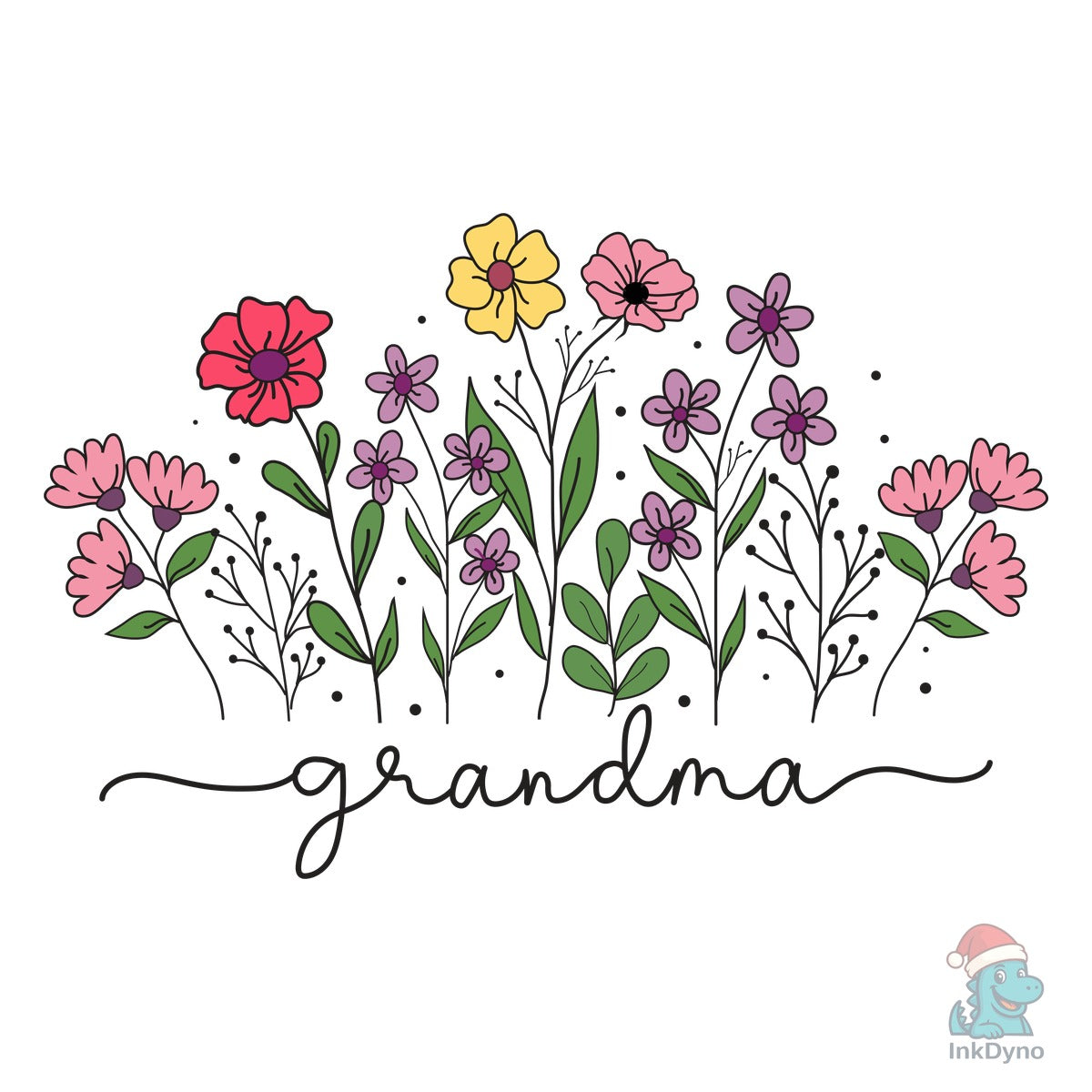 Grandma Boho Floral Grandma Flower