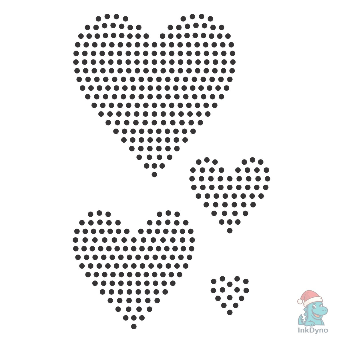 Rhinestone Template Design HEARTS 004