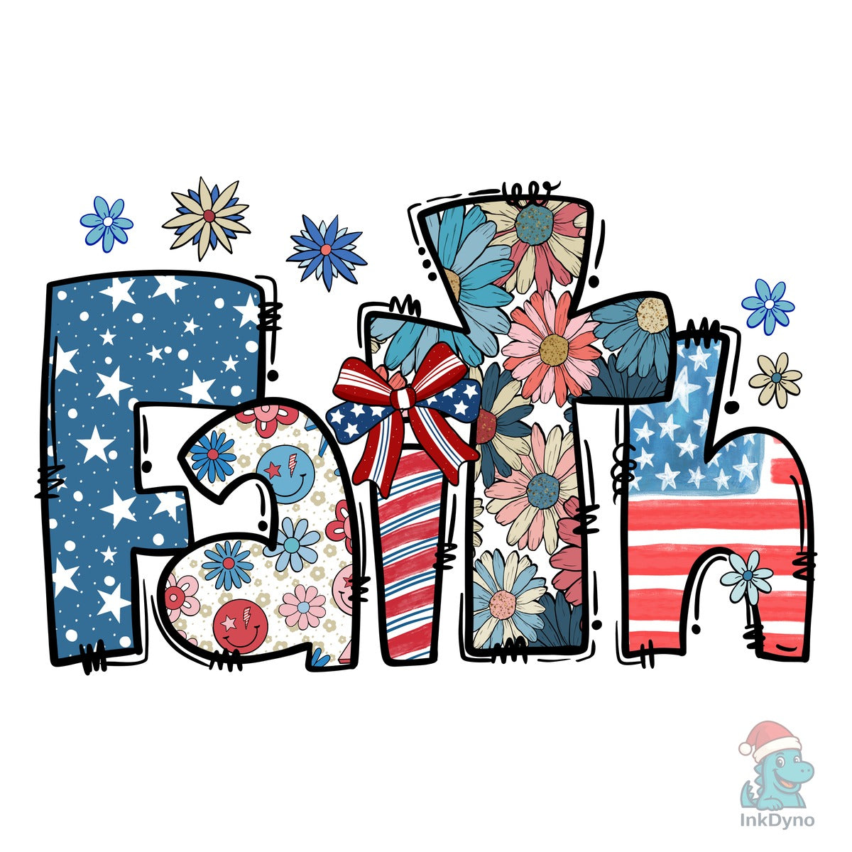 Faith Cross USA Flag Heat
