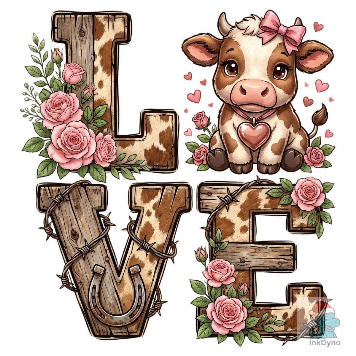 LOVE Highland Cow Valentine Tshirt