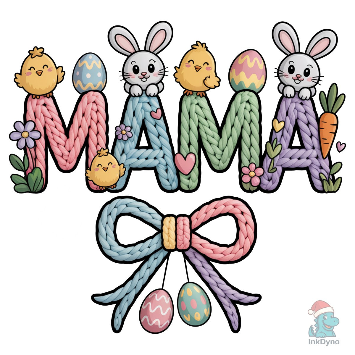 Preppy Easter Mama Faux Yarn Mama