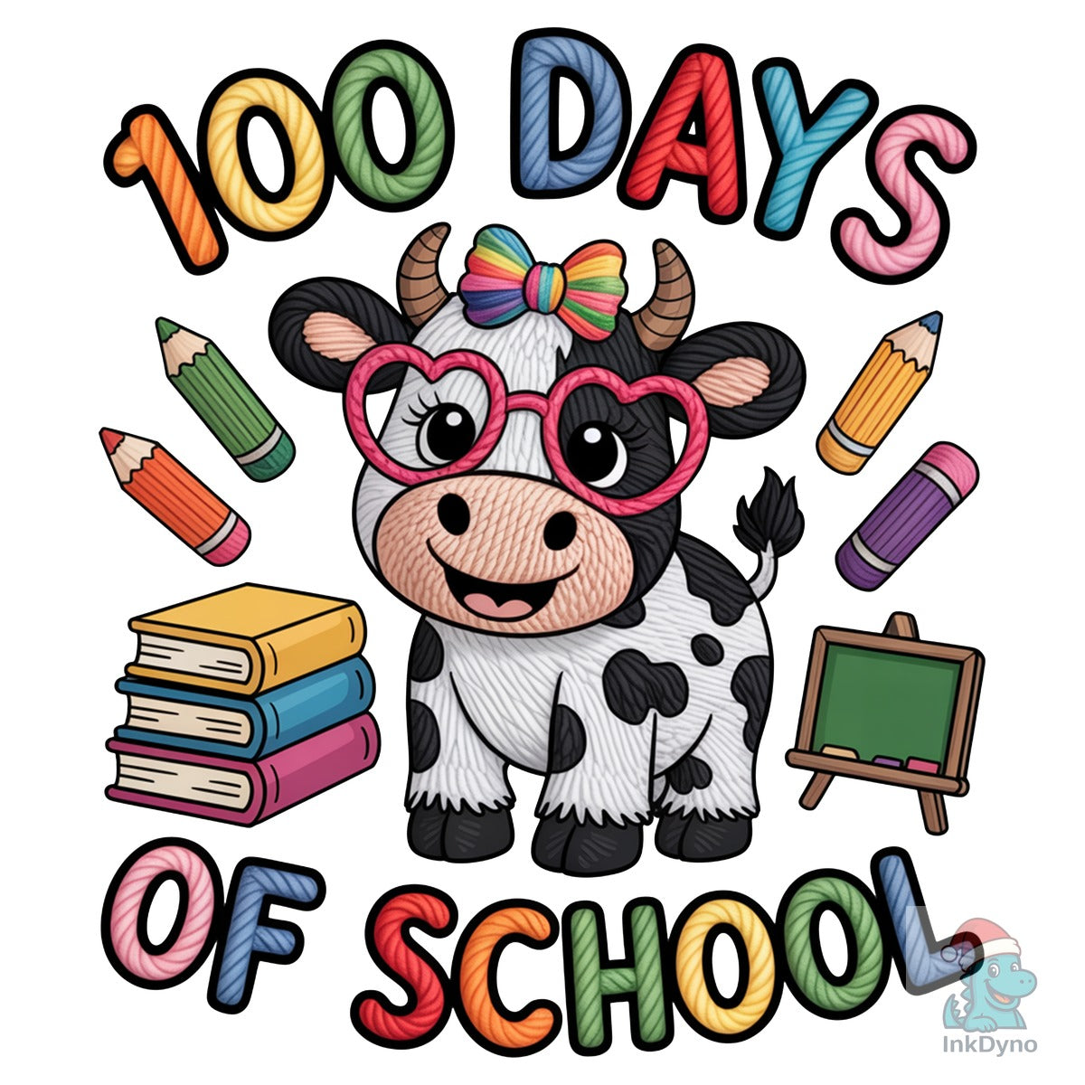 100 Days of School Highland Cow