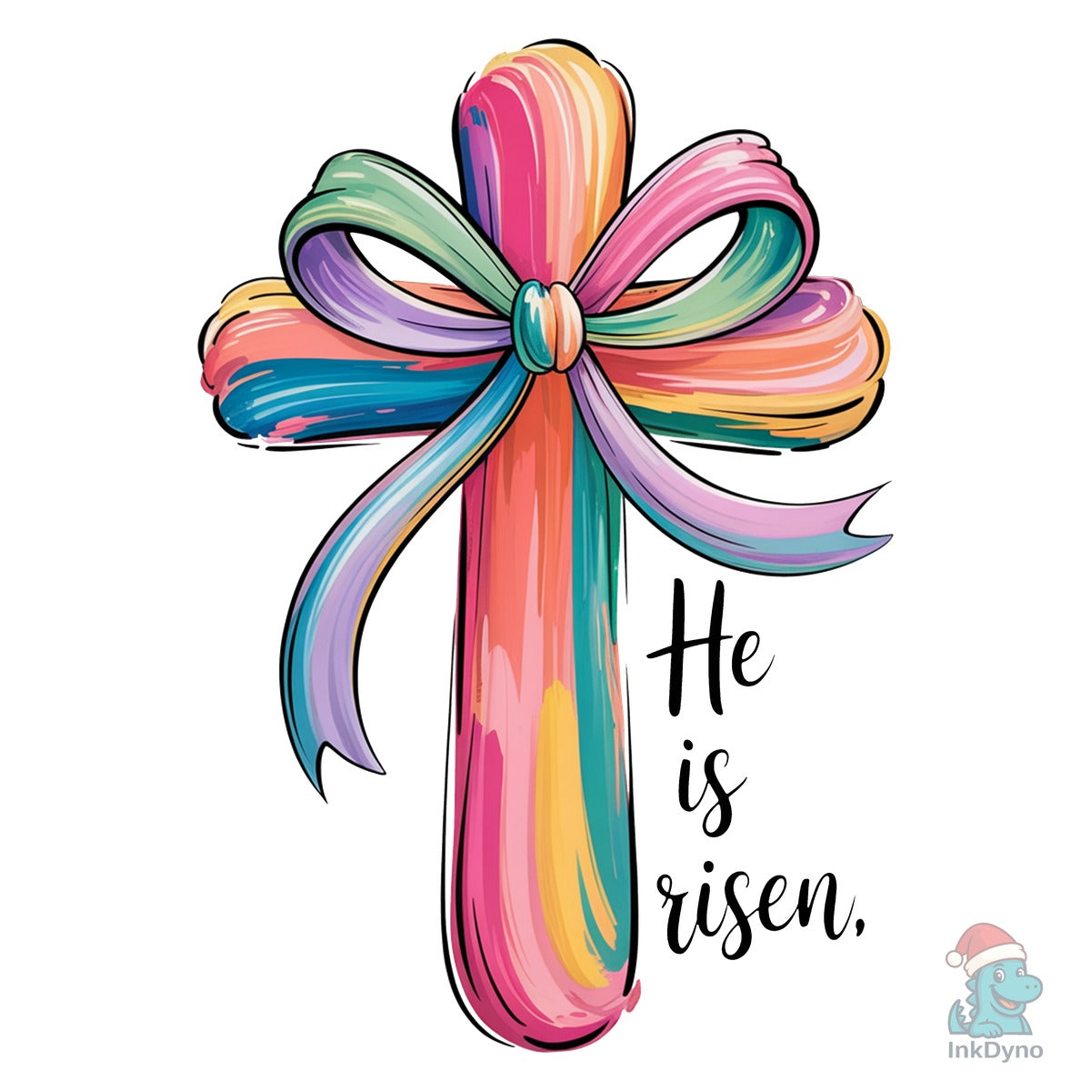 Cross Easter Pink He is Risen