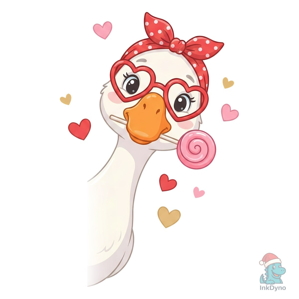 Valentine Goose Heart Glasses & Lollipop