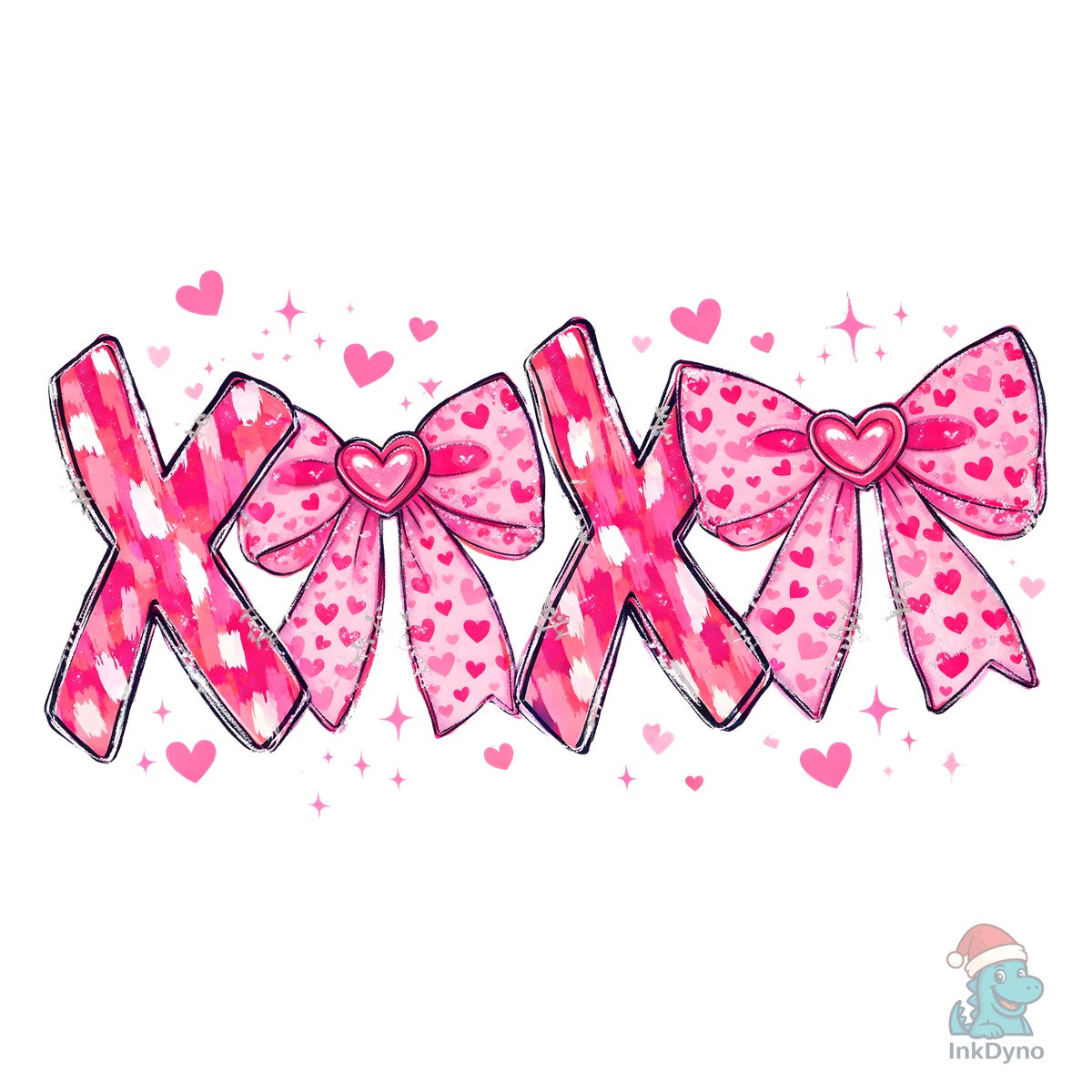 Pink Bow Valentine Sublimation Design