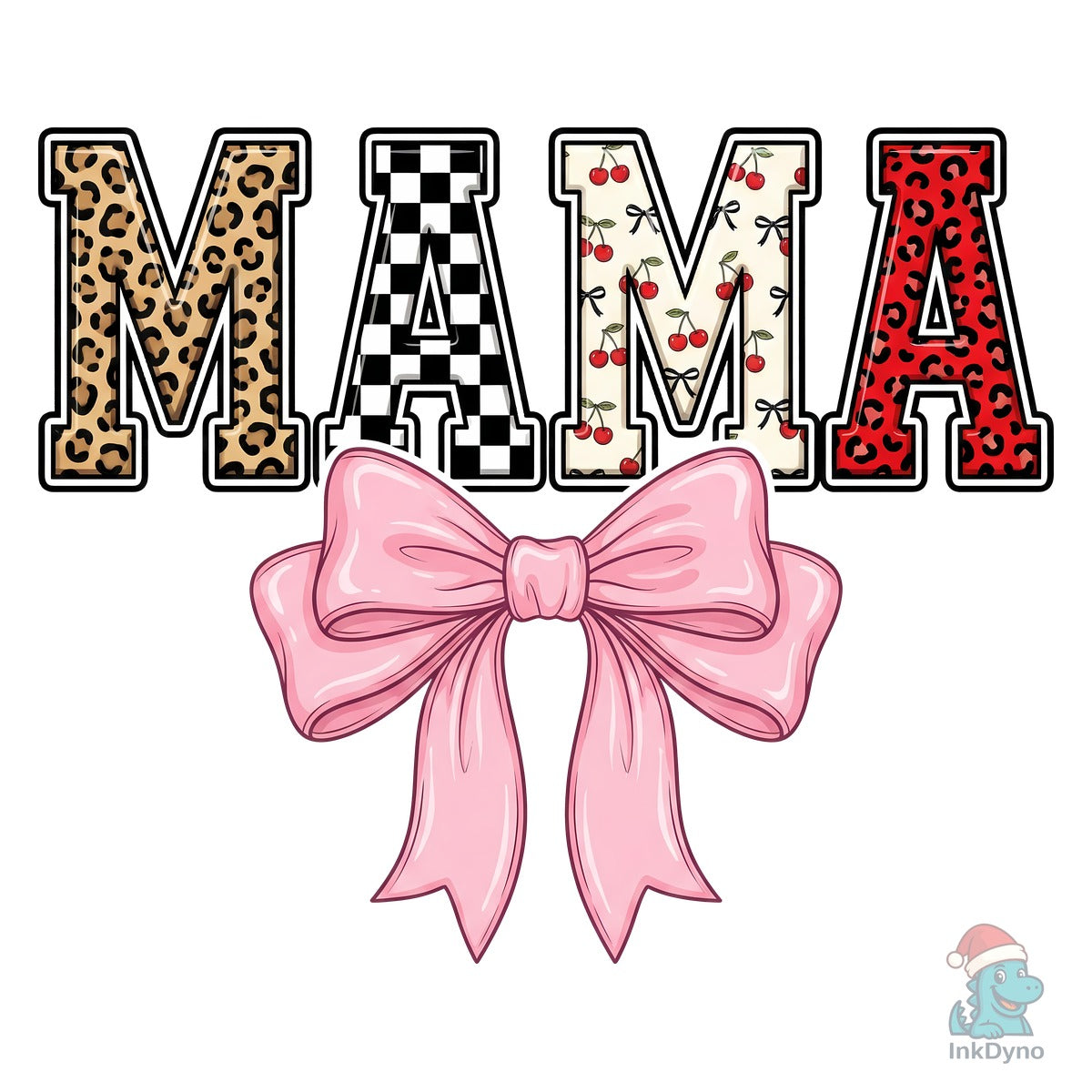 Mama Bow Leopard Cherry Letters