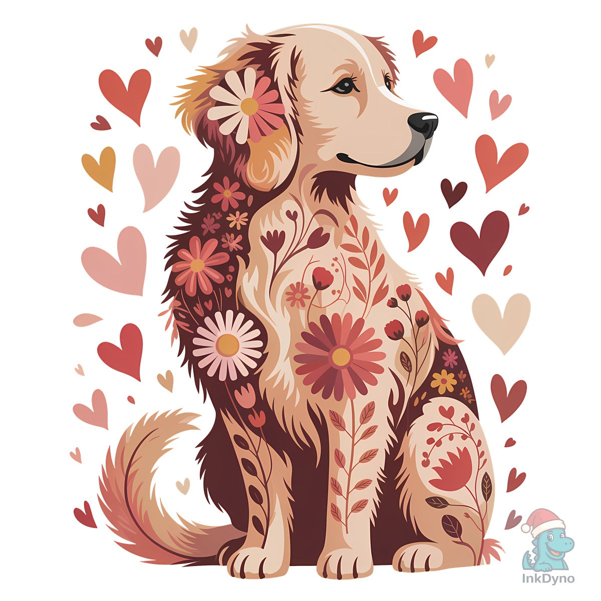Valentine Golden Retriever Sublimation