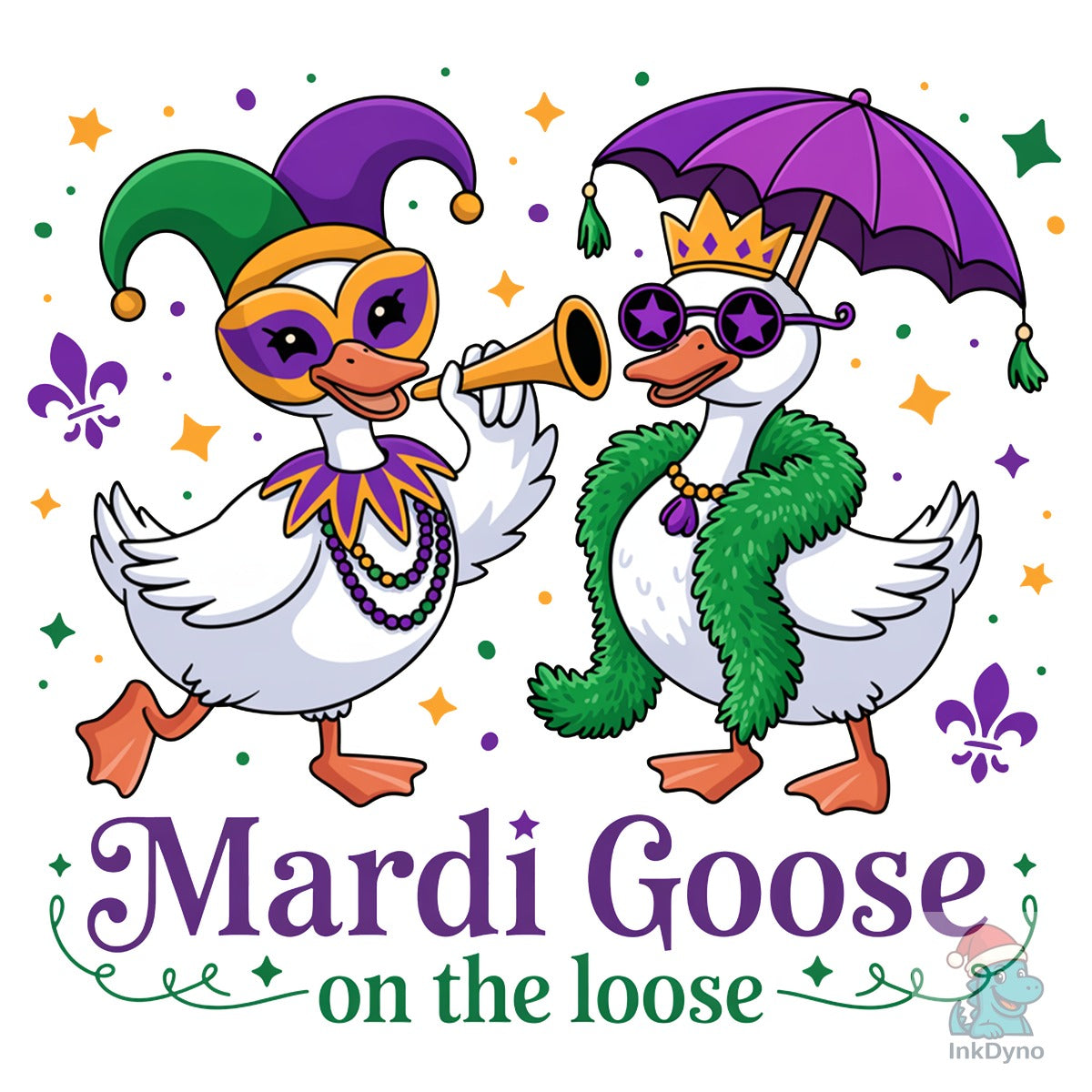 Funny Mardi Gras Goose Let the Good