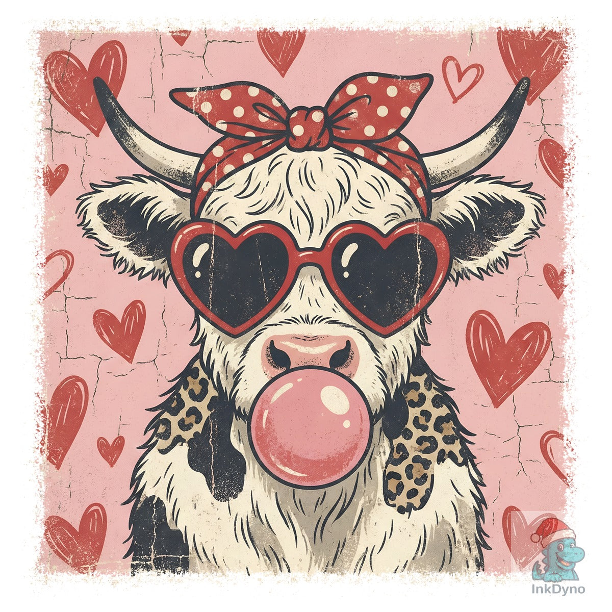 Cute Valentine Highland Cow Sublimation