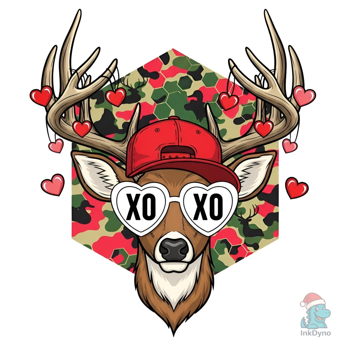 Camo Deer Valentine Buck Heart Love