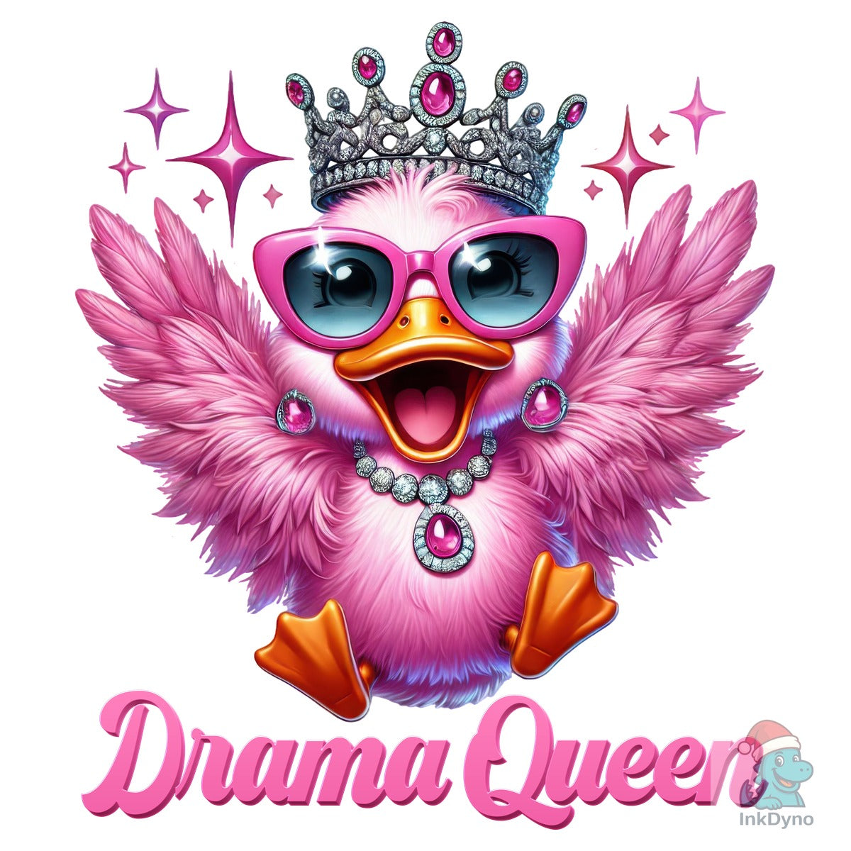 Funny Tshirt Design Sassy Glam Duck