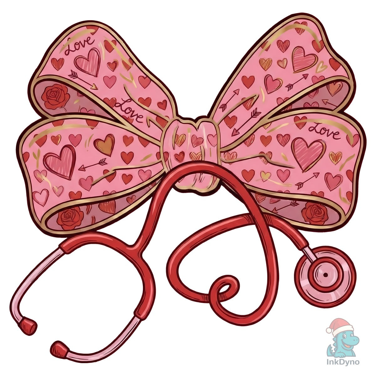 Valentine Nurse Stethoscope Coquette Bow