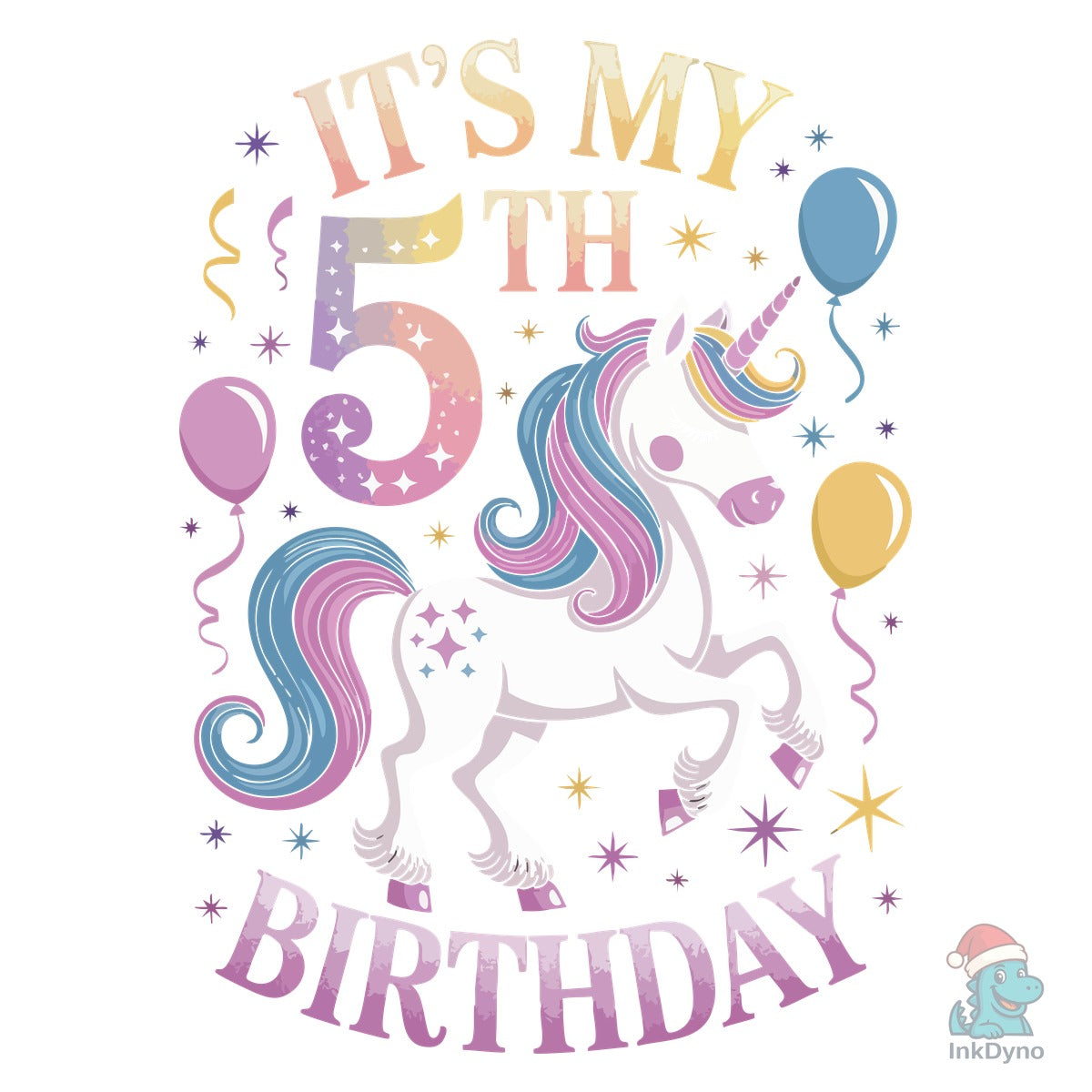 Kids It's My 5th Birthday Unicorn Shirt
