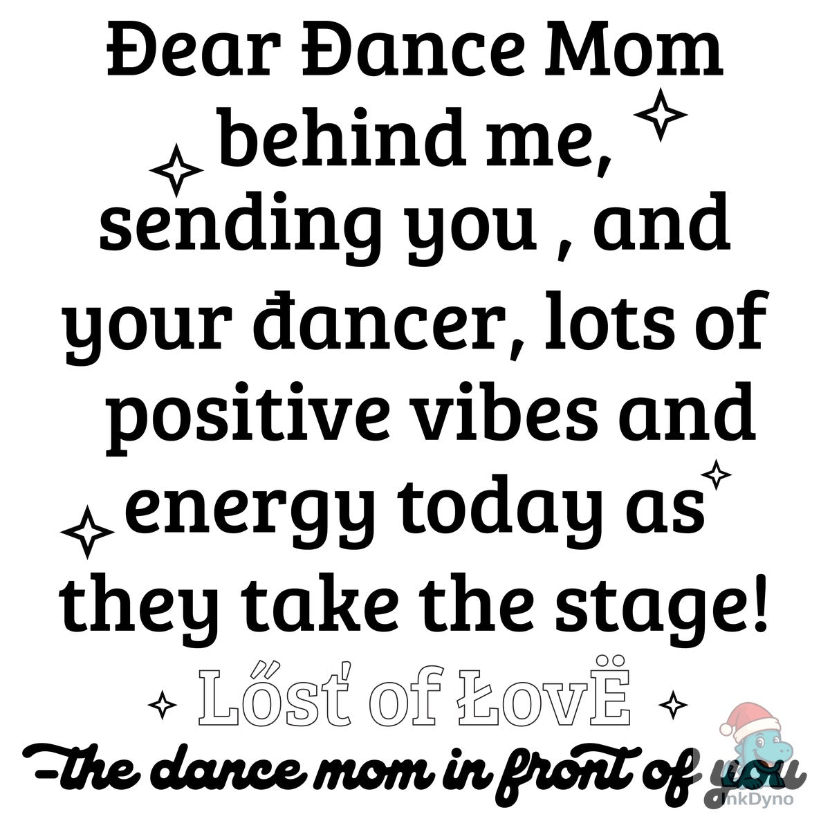 Dear Dance Mom Heart Design