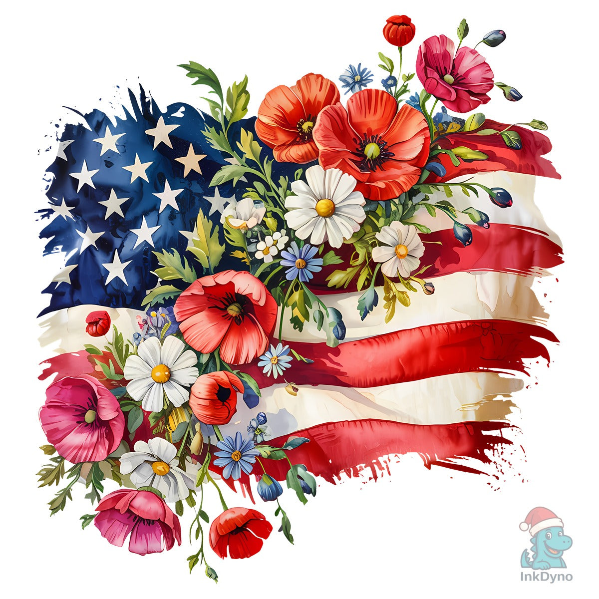 Floral American Flag