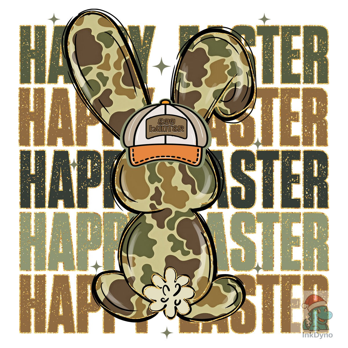 Camo Happy Easter Bunny