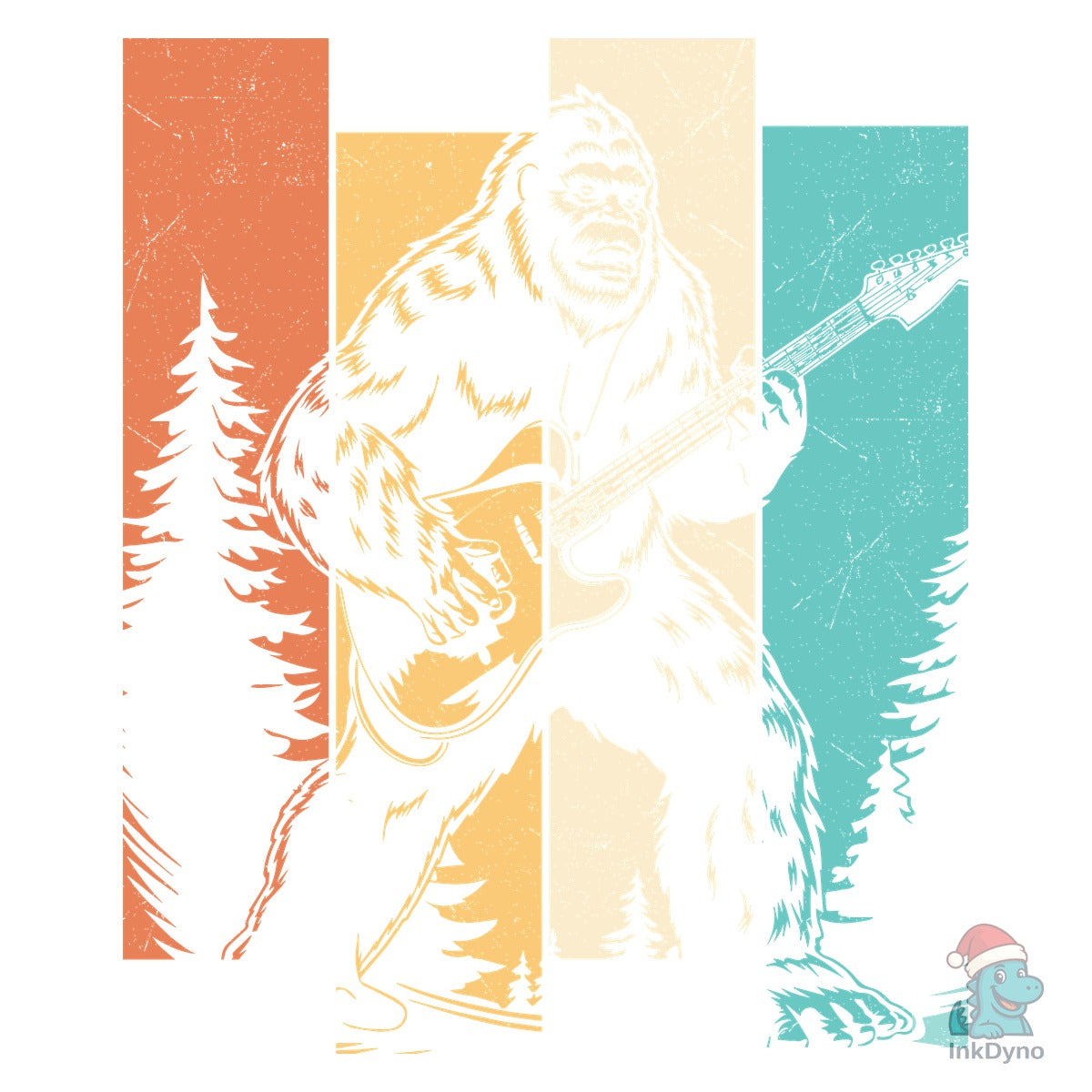 Bigfoot Playing Guitar Graphics T-shirt