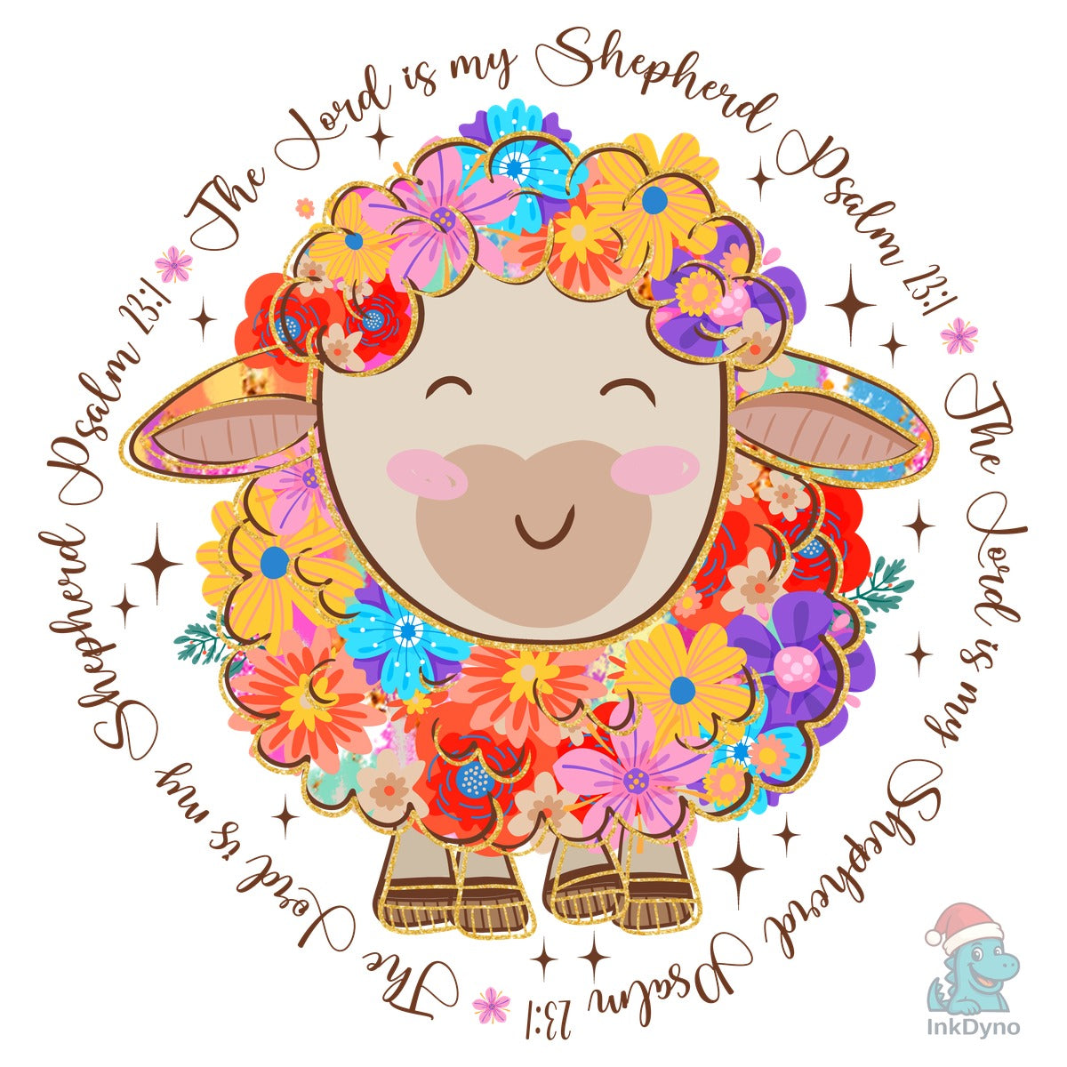 Floral Christian Easter Lamb