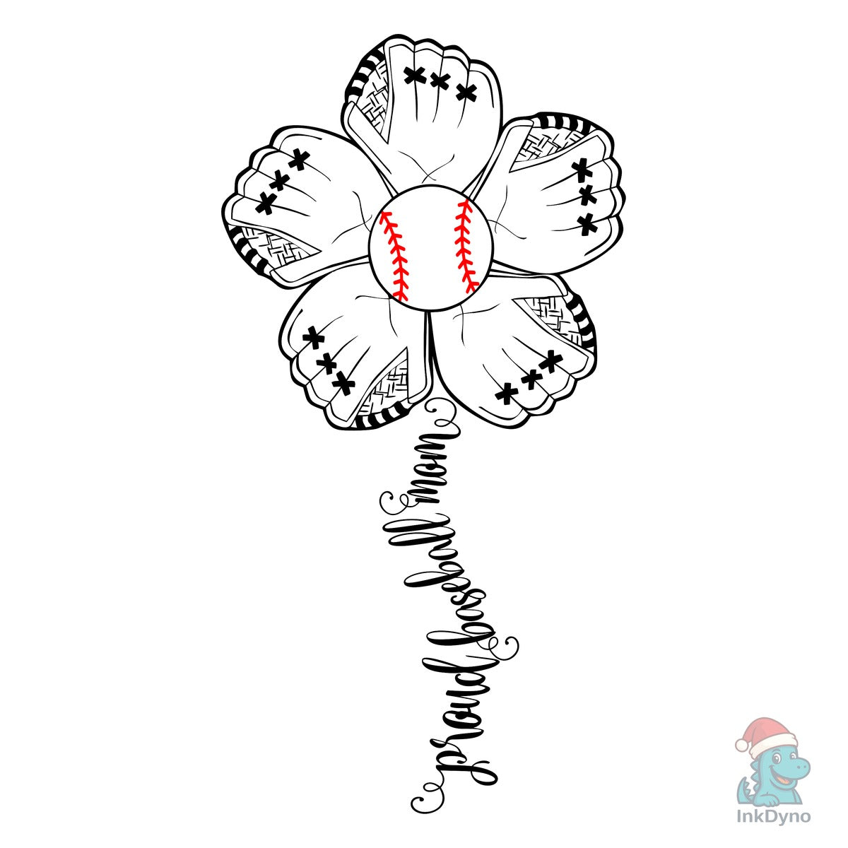 Baseball Mom Flower Mitt