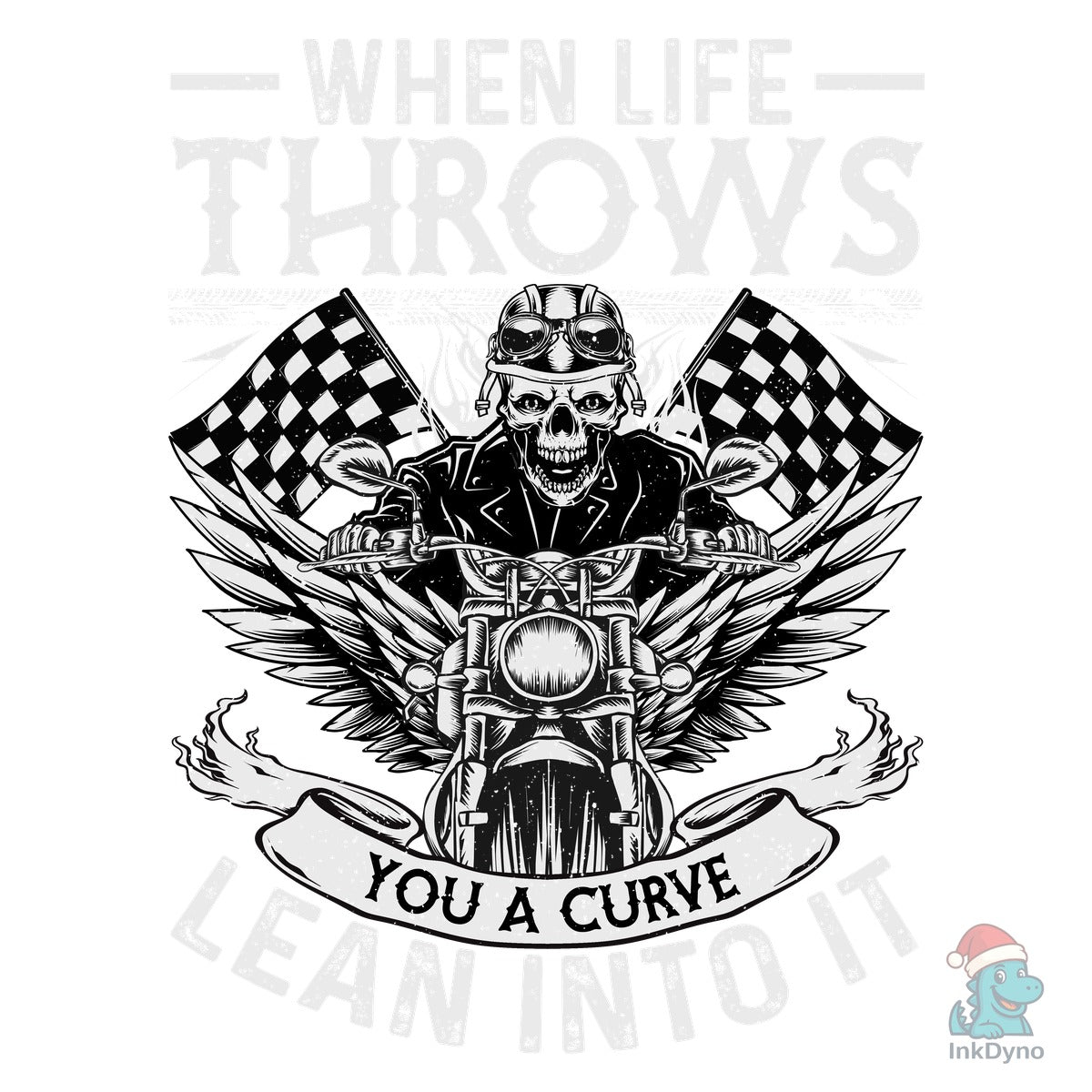 Biker Motorcycle Skull T-Shirt Graphic