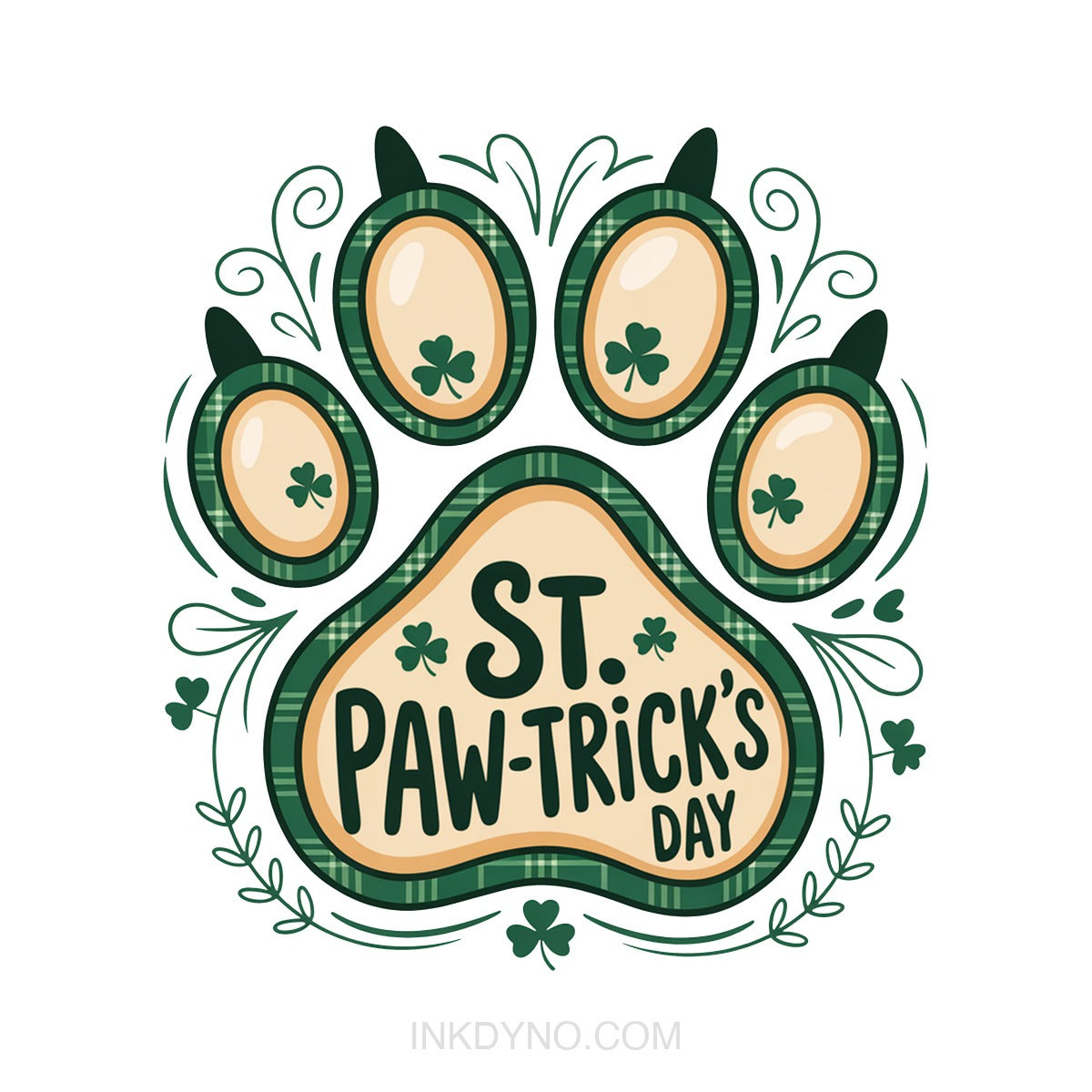 St Pawtricks Day Dog Paw Print