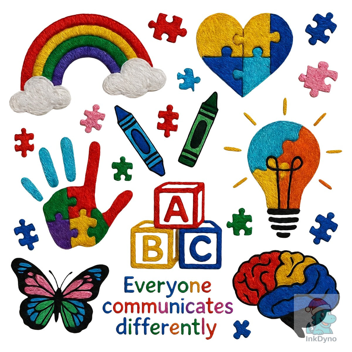 Autism Puzzle Doodle Heart Shirt