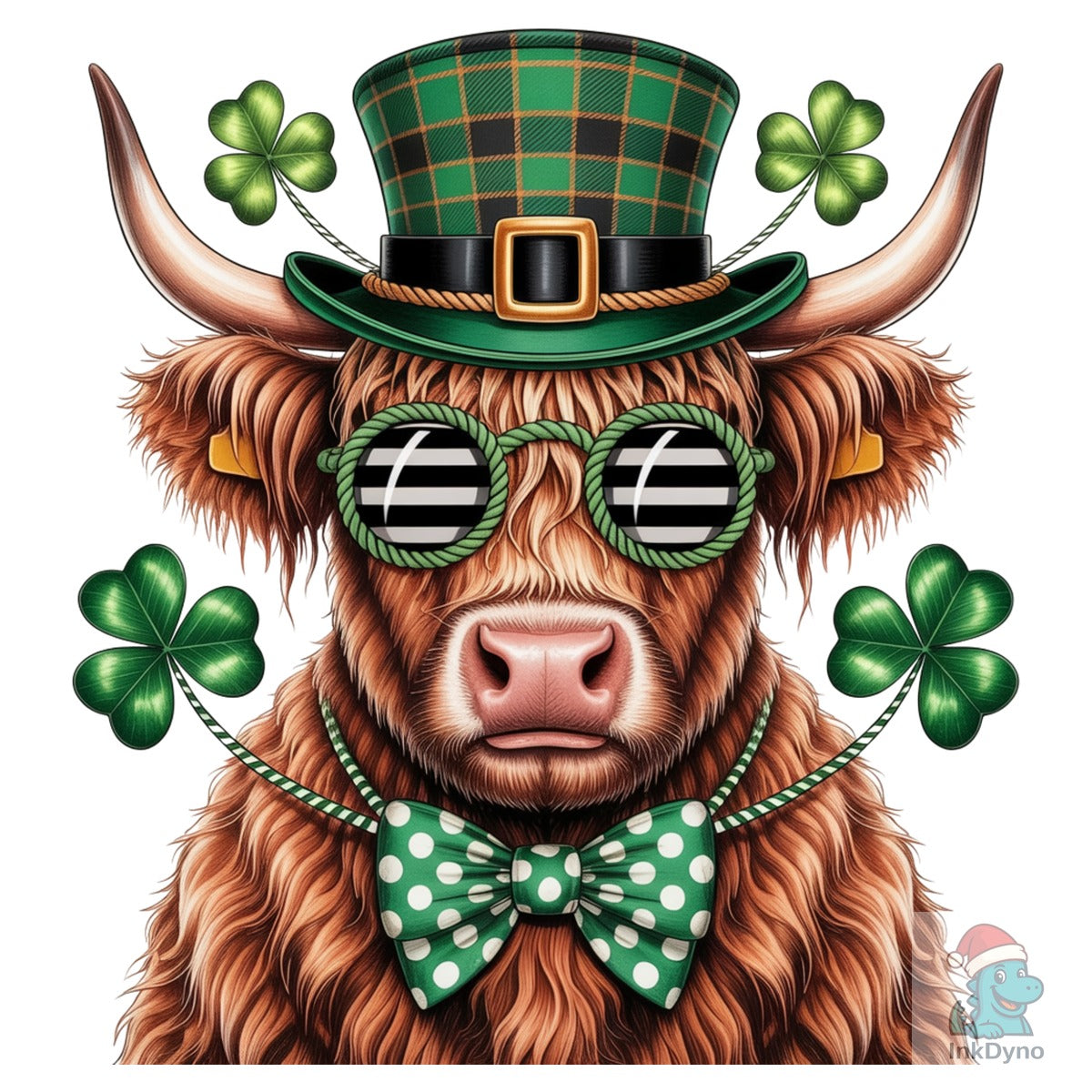 Crochet Lucky Highland Cow St Patrick