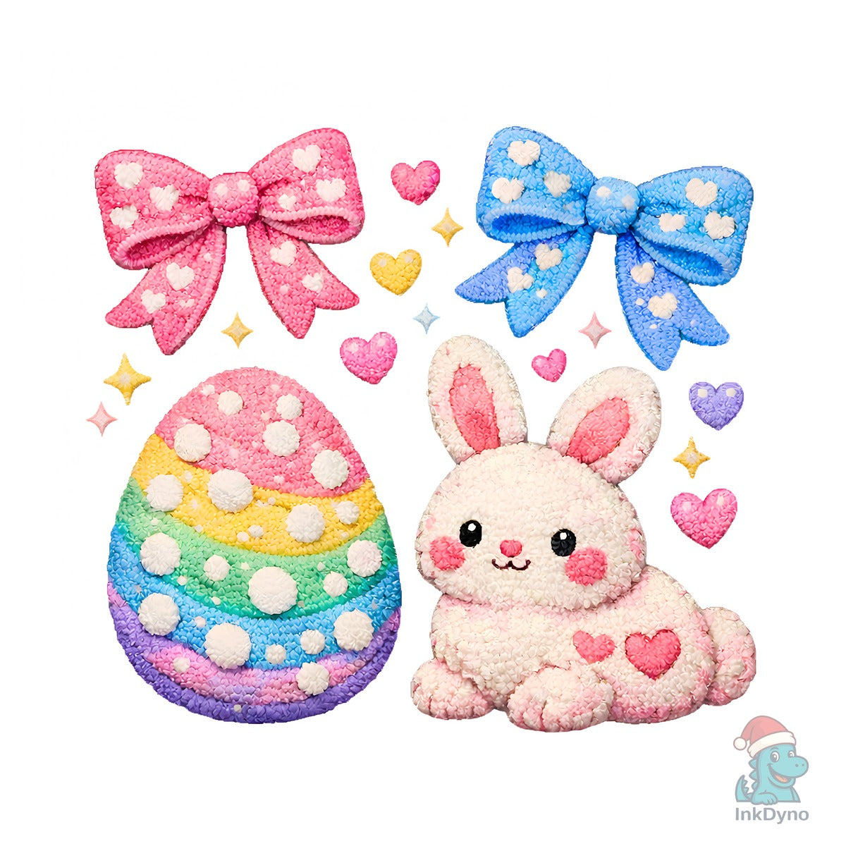 Preppy Easter Egg Bunny Bow