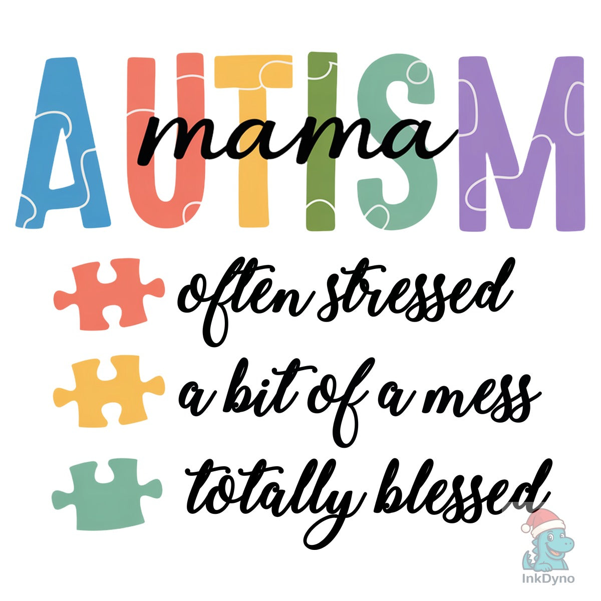 Retro Autism Mama Blessed Stressed Shirt
