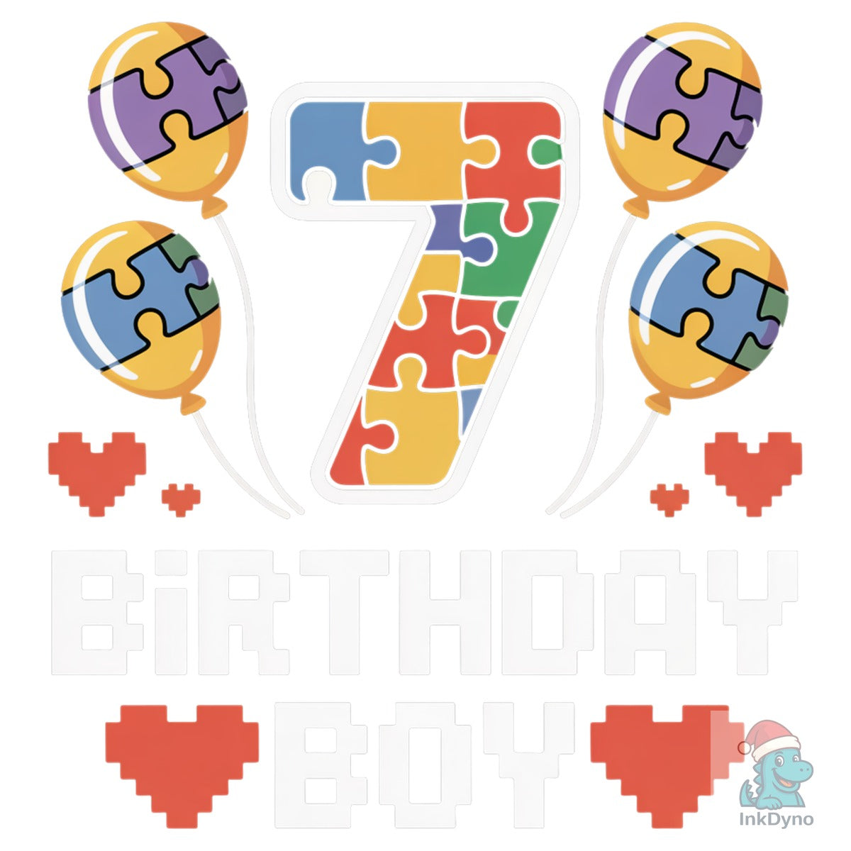 7 Birthday Boy Autism Tee