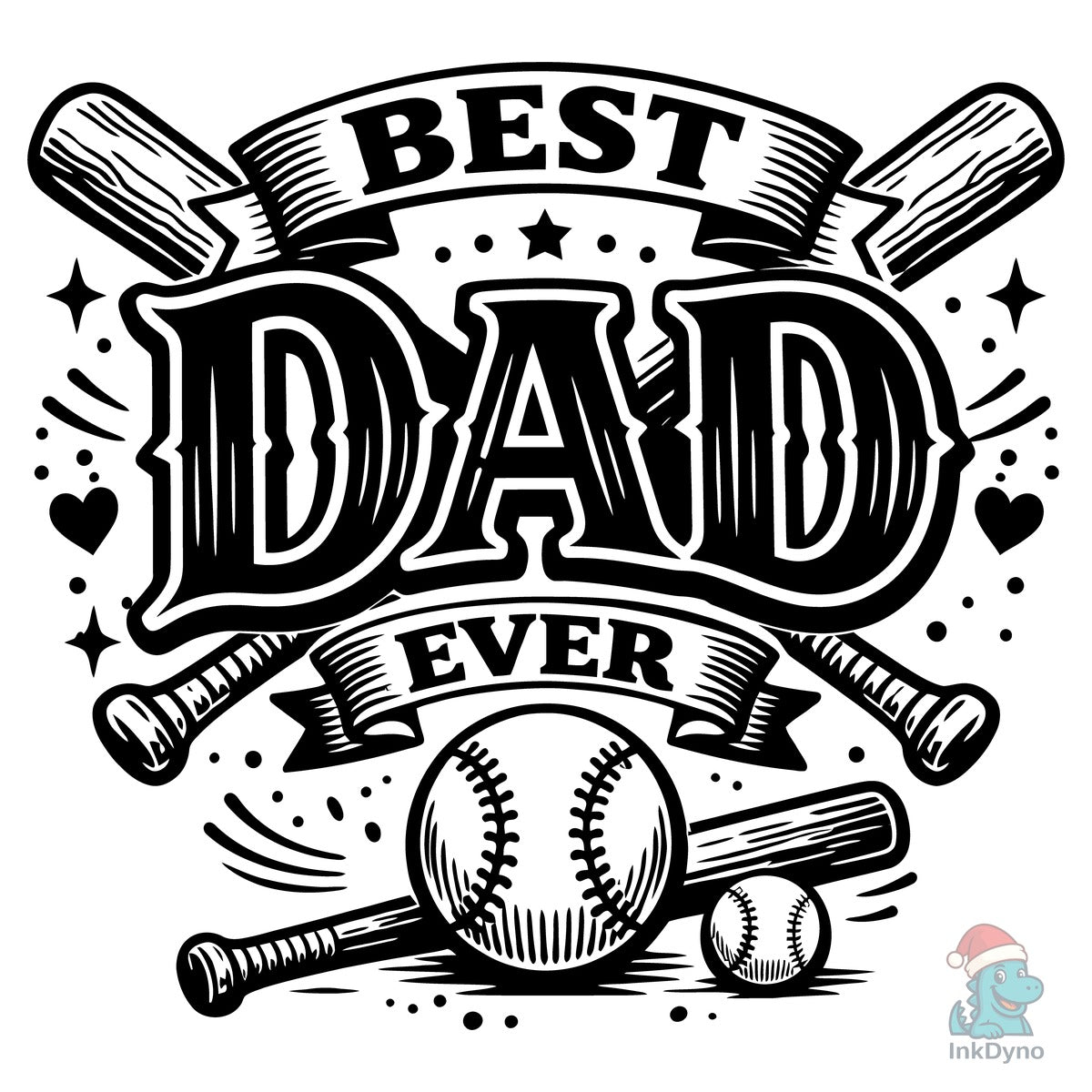 Best Dad Ever Baseball Art