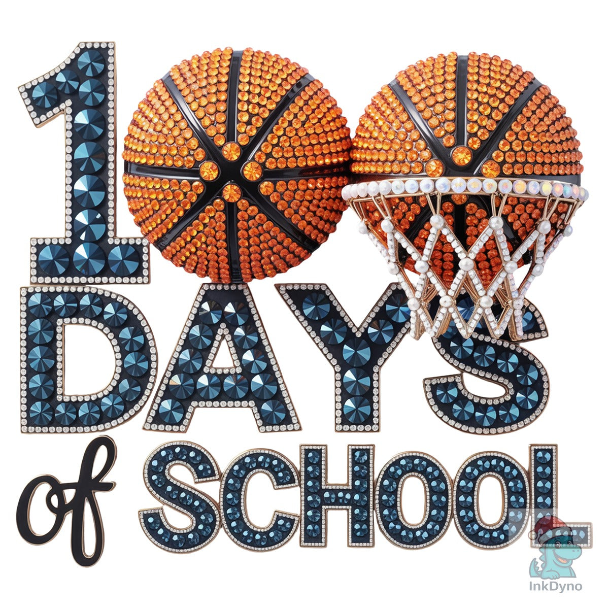 Rhinestone Basketball 100 Days School