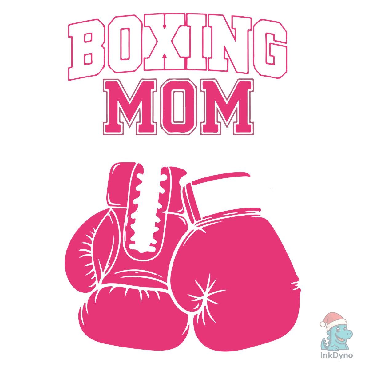 Boxing Mom Pink Gloves T-Shirt Design