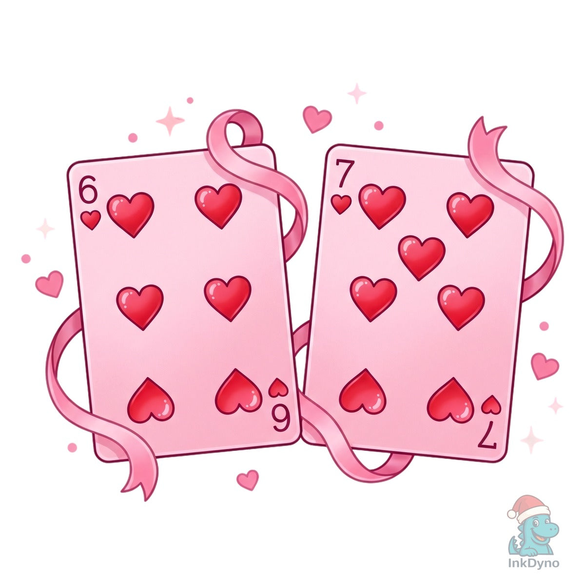 6 7 Hearts Cards Valentine Day Tshirt Design