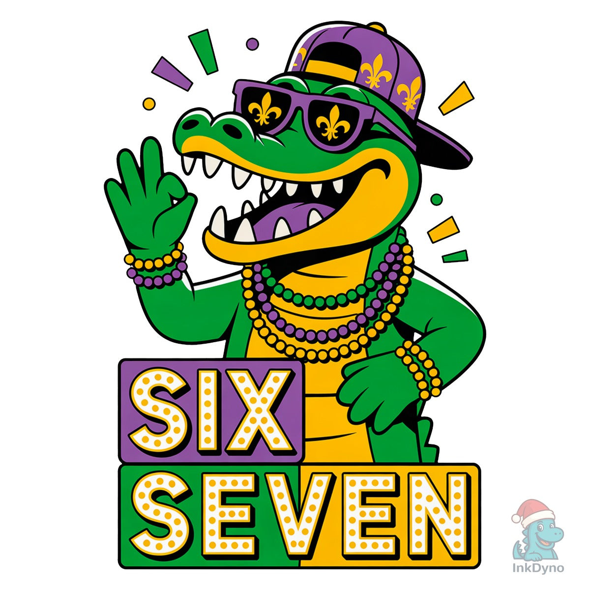 Mardi Gras Gator Six Seven