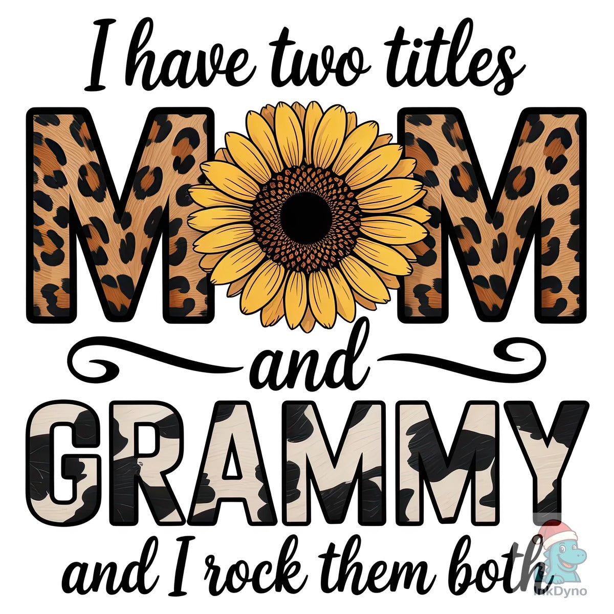 Mom Grammy Sunflower Cowhide